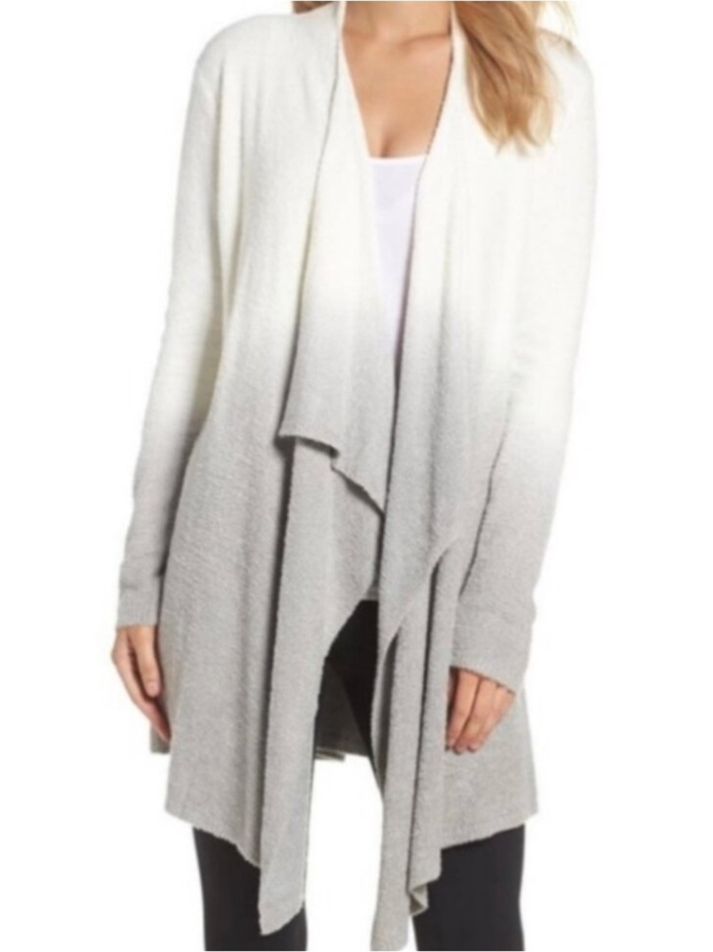 Barefoot Dreams Open-Front Ombre Cardigan Sweater -